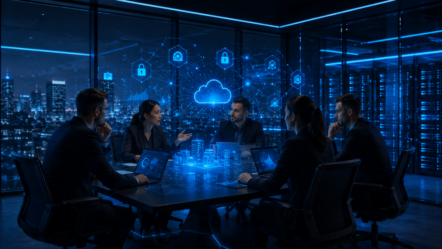 Centro de operaciones de ciberseguridad con analistas monitoreando amenazas digitales
